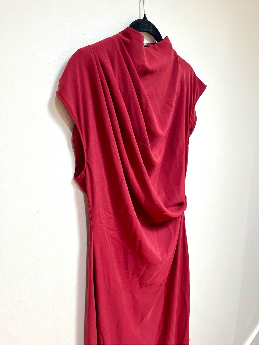 ASOS dark red cowl neck midi dress size 6 NWT - Picture 3 of 6